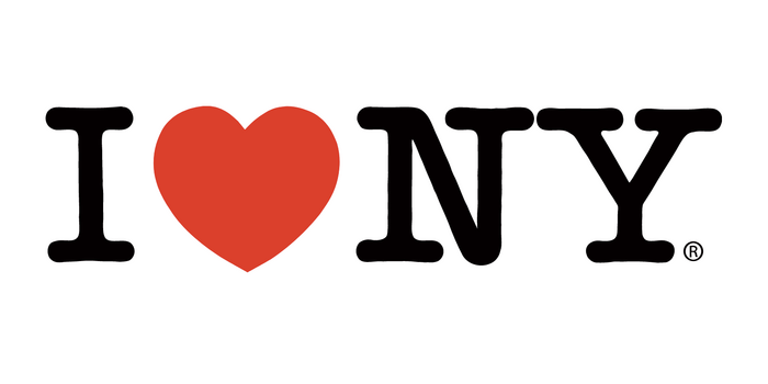 The official logo as used in 2021 on the iloveny.com website by the New York Department of Economic Development.