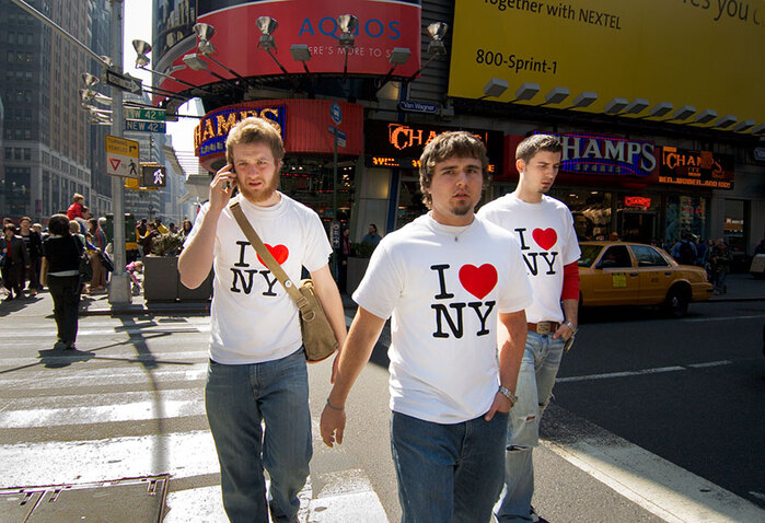 The T-shirts with the iconic logo can be found all over the world, from Times Square (2006) &hellip;