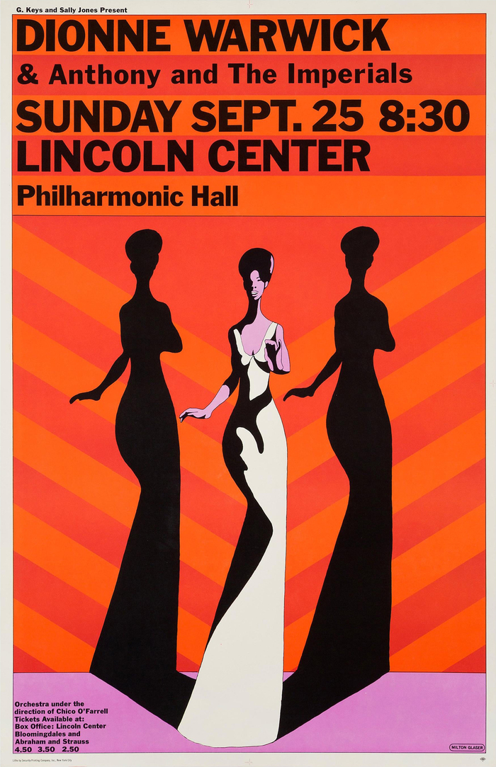 Dionne Warwick at Lincoln Center Philharmonic Hall concert poster 1