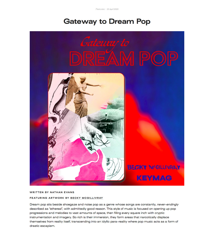 For the “Gateway to Dream Pop” piece located on the website screenshot,  Regular and  BAT Text Gris were used. This piece was co-designed by Becky McGillivray.