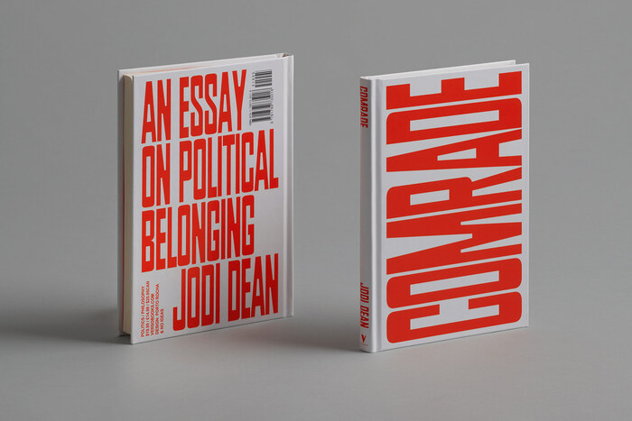 The small rotated text on the back cover is in  Bold, Verso Book’s standard typeface.