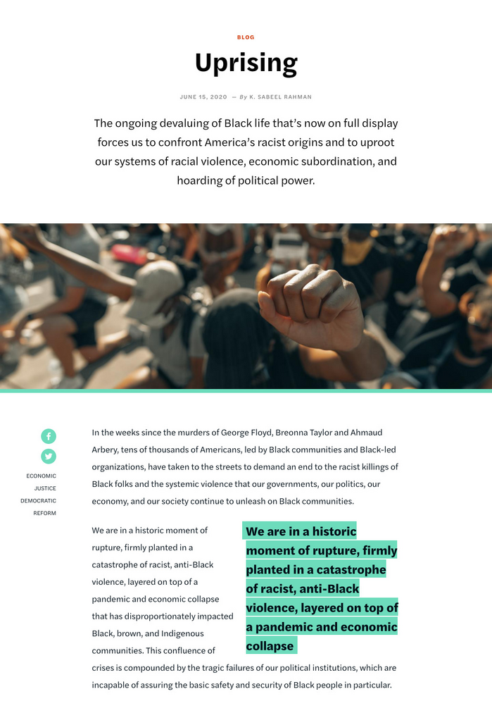 Blog article with pull quote.