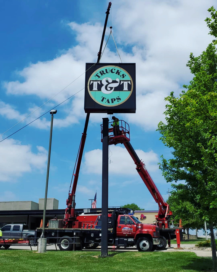 9.5 foot by 9.5 foot monument sign.