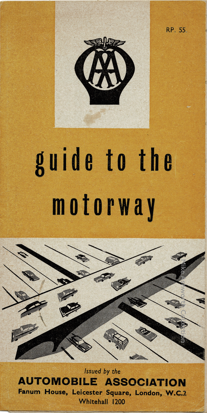 The title in set in Stephenson Blake’s Condensed Sans Serif No.&nbsp;7 , see , with ample letterspacing. The bold caps used for “Automobile Association” could be from Miller &amp; Richard’s Grotesque No. 3, see . A decade later, these classic British grotesques would have made room for so-called neo-grotesks like Helvetica, Univers, etc.