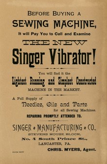 “The New Singer Vibrator!” handbill