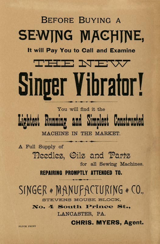 “The New Singer Vibrator!” handbill