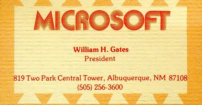 Business card for William H. Gates, President.