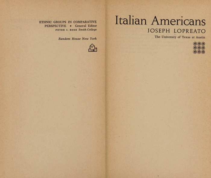 Title page from Italian Americans