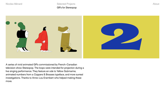 Nicolas Ménard portfolio website 5