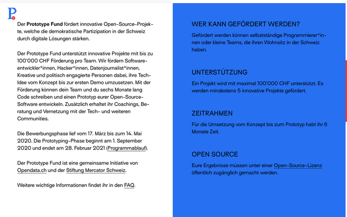 Prototype Fund website 2