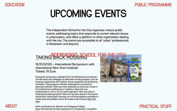 School for the City website 4