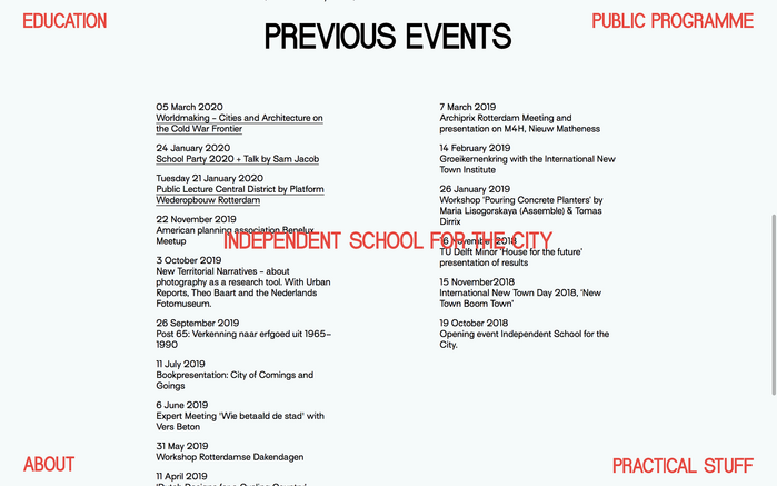 School for the City website 5