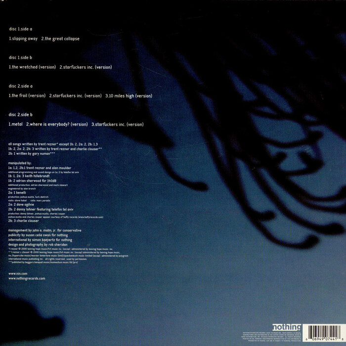 Back cover of the double LP with track list (uncensored)