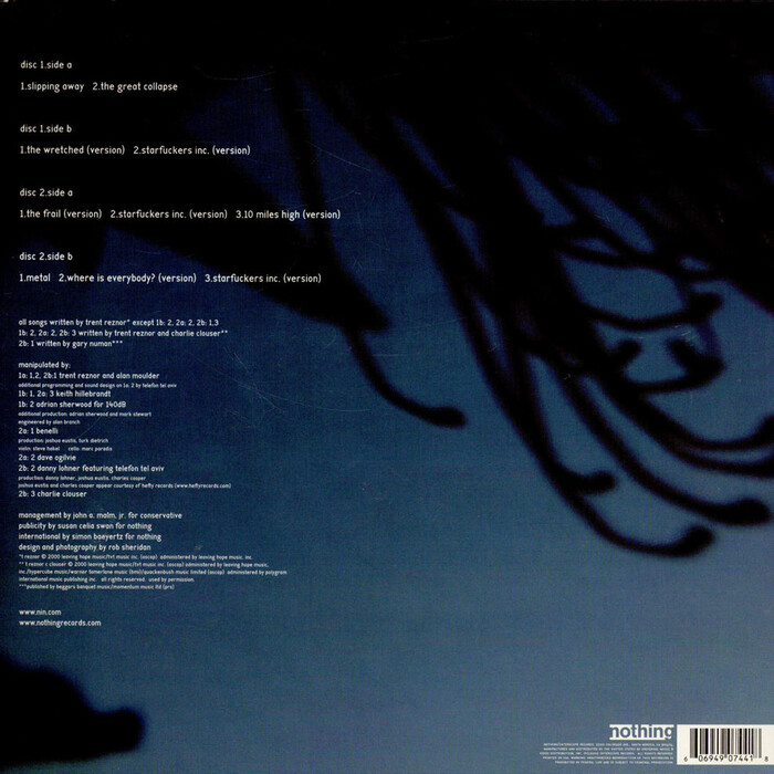 Back cover of the double LP with track list (uncensored)