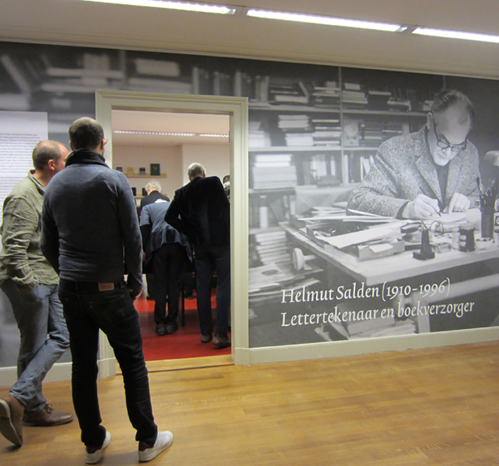 Entrance of the exhibition room, opening night.