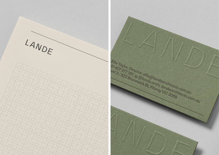 Project sheet and business card detail