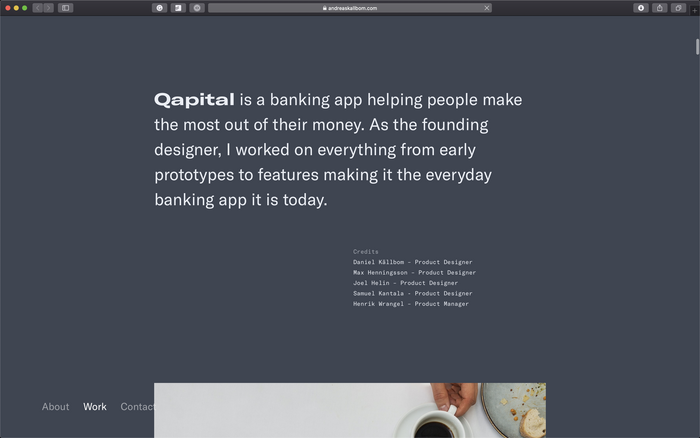 Andreas Källbom portfolio website 2