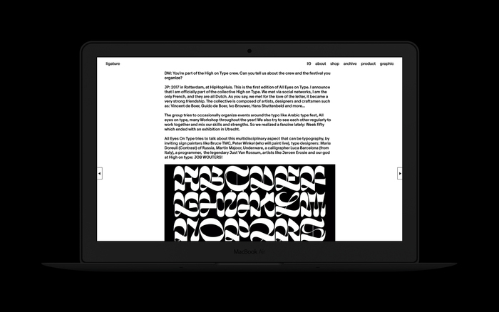 Ligature.ch website (2016–18 version) 4