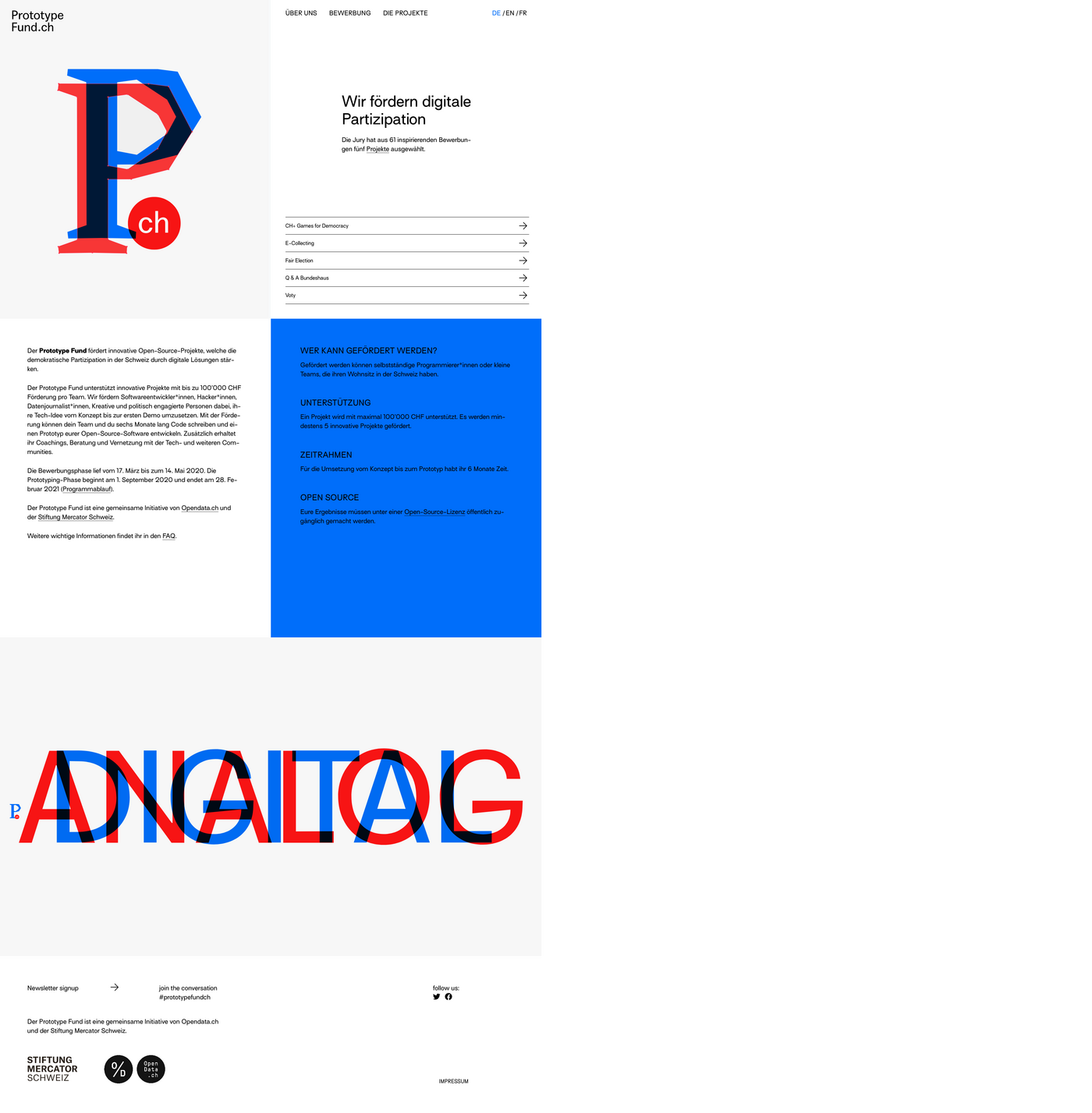 Prototype Fund website - Fonts In Use