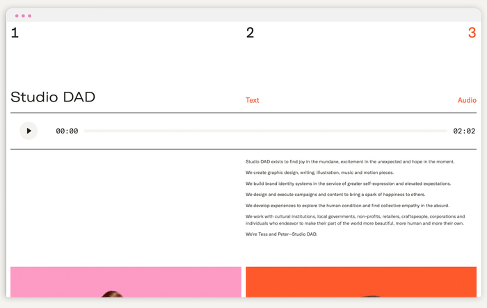 Studio DAD website 5