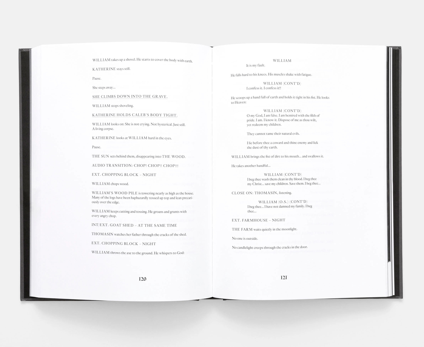 Flash Script Book The Witch screenplay book, A24 - Fonts In Use