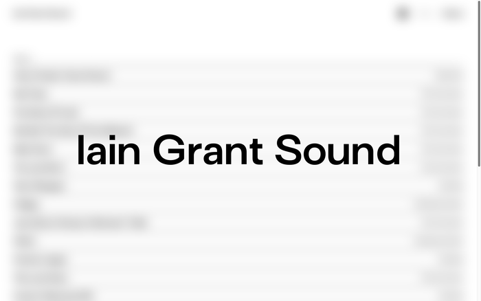 Iain Grant Sound portfolio website 1