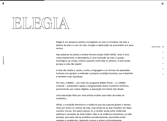 Em Nome das Rosas website 2