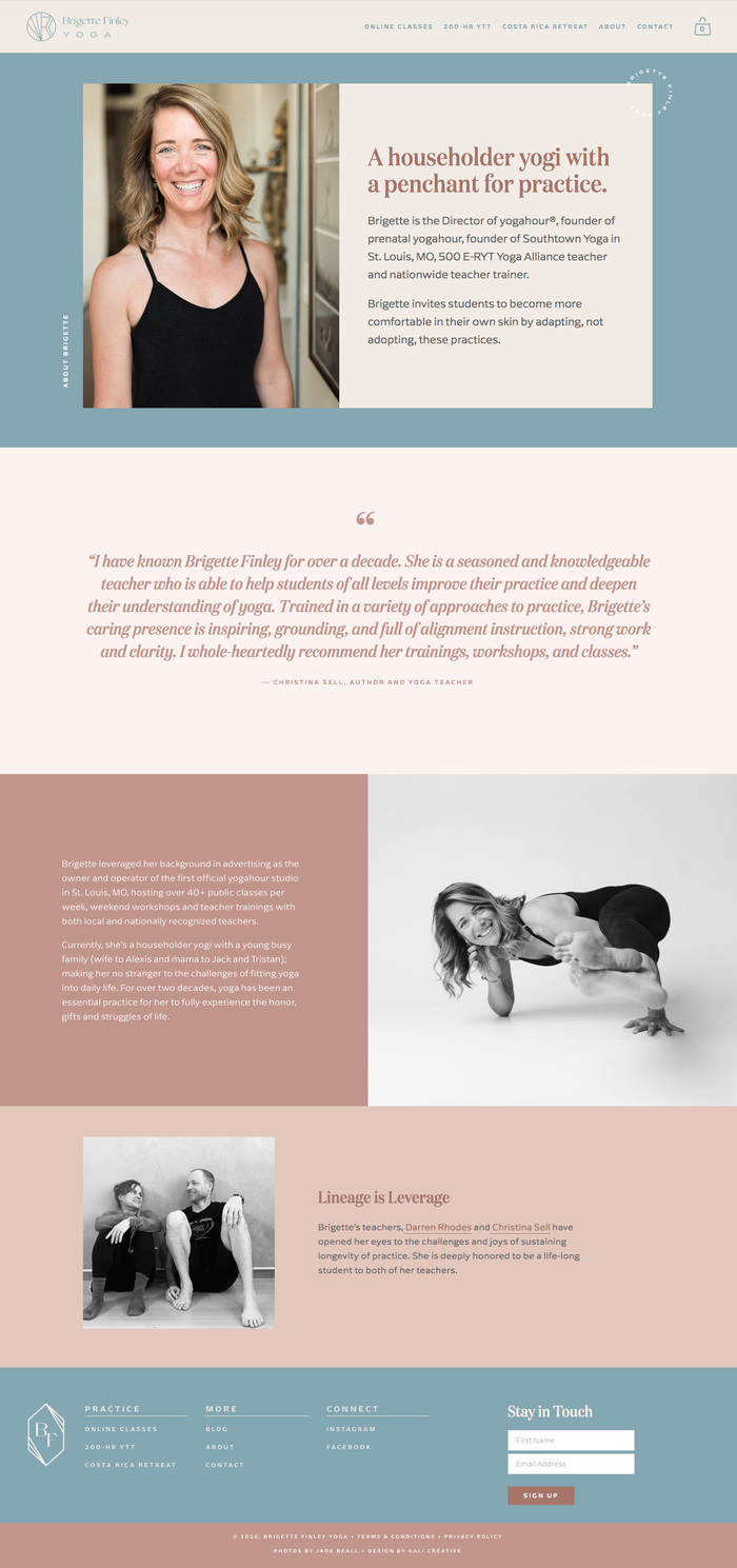 Brigette Finley Yoga - Fonts In Use