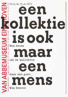 <cite>een kollektie is ook maar een mens</cite> at Van Abbemuseum