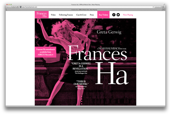 Frances Ha Poster and Website 1