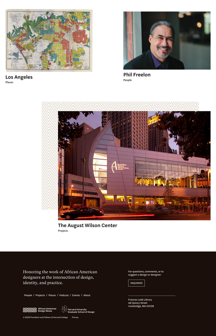 Bottom part of homepage with footer.