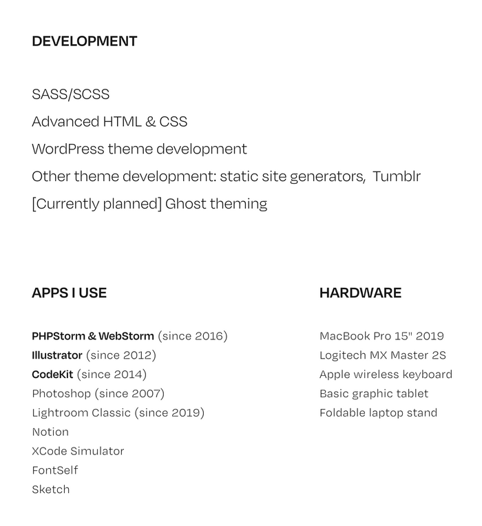 About page rendered in several styles from Degular (and Degular Text).