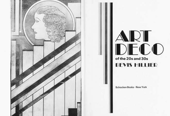 Title page from the 1985 edition. The frontispiece depicts a frosted glass door removed from Maison Lee, hairdressers, Finchley Road, London NW3 (built 1937, demolished 1964).