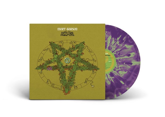 An appropriately psychedelic purple-and-green disc.