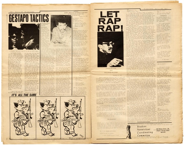 March 16, 1968, with headlines in , , and  Italic, and text set on an IBM Selectric in . &ldquo;Student Nonviolent Coordinating Committee&rdquo; in the bottom right corner shows  Italic and .