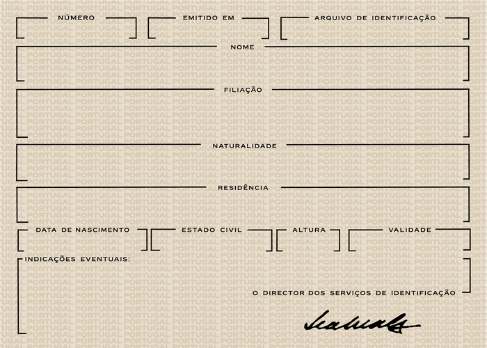 Bilhete de Identidade (Portuguese identity card), 1971–1987 2
