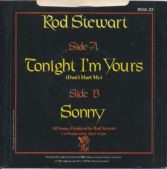 Single record back cover, with smaller print in  and .