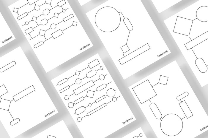 Inspired by mind-mapping and interaction flows design basic elements, we created a set of abstract shapes that ultimately depict a potential ever-changing letter F – or an entire alphabet, or numbers – or act as dynamic patterns, reflecting Fundament’s values such as curiosity, diversity, and coexistence of different elements. These elements will be used to create awareness, in editorial content, or as graphic elements in data visualization. Besides, they are really easy to create in Keynote or PowerPoint, providing effortless consistency.