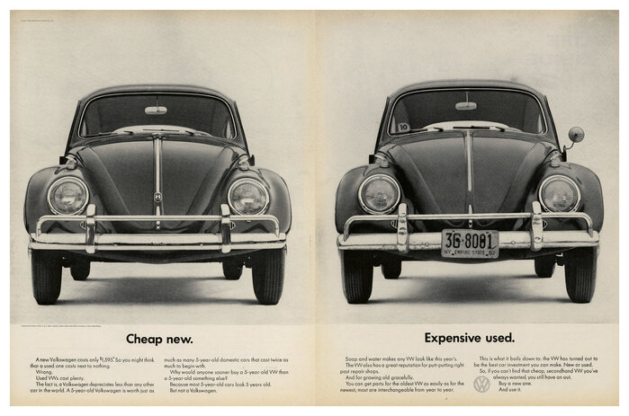 “Cheap new. Expensive used.”, 1962