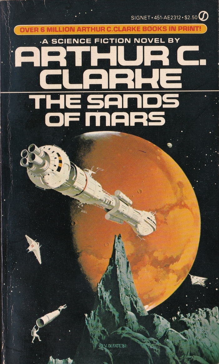 The Sands of Mars, ca. 1983. Cover art by Vincent Di Fate, 1981. [ISFDB]
