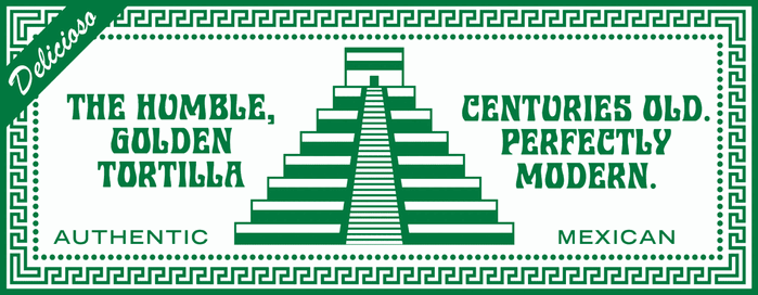 All-caps Roberta is paired with  (“Delicioso”) and an unidentified wide grotesk.