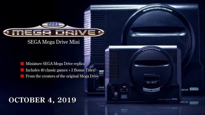 Web announcement of the SEGA Mega Drive Mini, 2019.