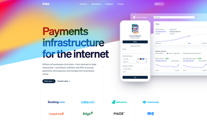 Stripe website (2020) 1