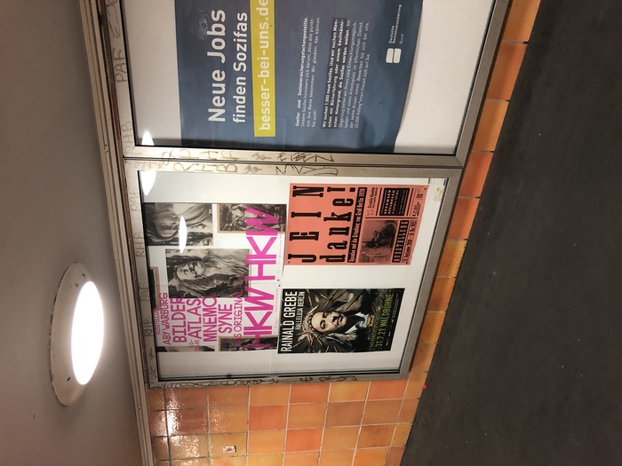 One of the posters as shown in Berlin&rsquo;s U-Bahn stations.