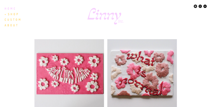 Linny Inc. logo and “what is normal” embroidery 2