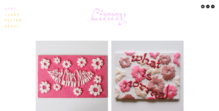 Linny Inc. logo and “what is normal” embroidery 2