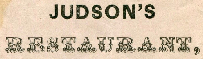 Judson&rsquo;s Restaurant 1853 &agrave; la carte menu 3