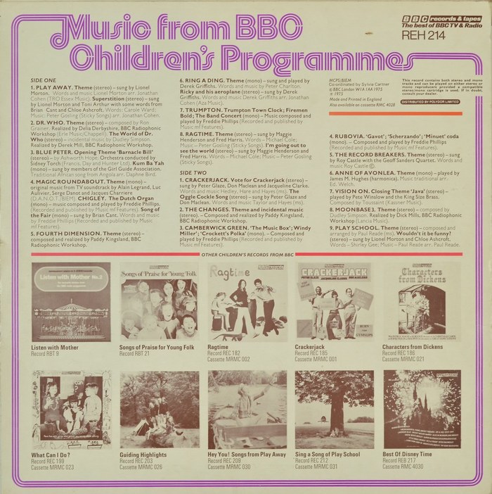 Music From BBC Children’s Programmes Album Art - Fonts In Use