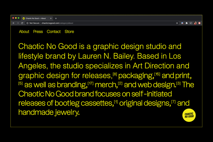 Chaotic No Good website 3