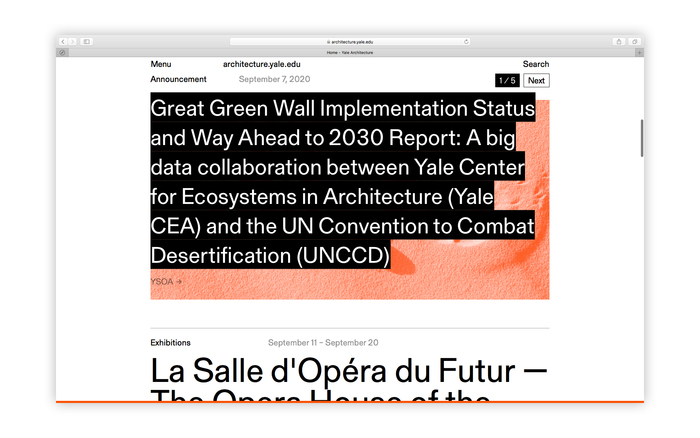 Yale Architecture website 2